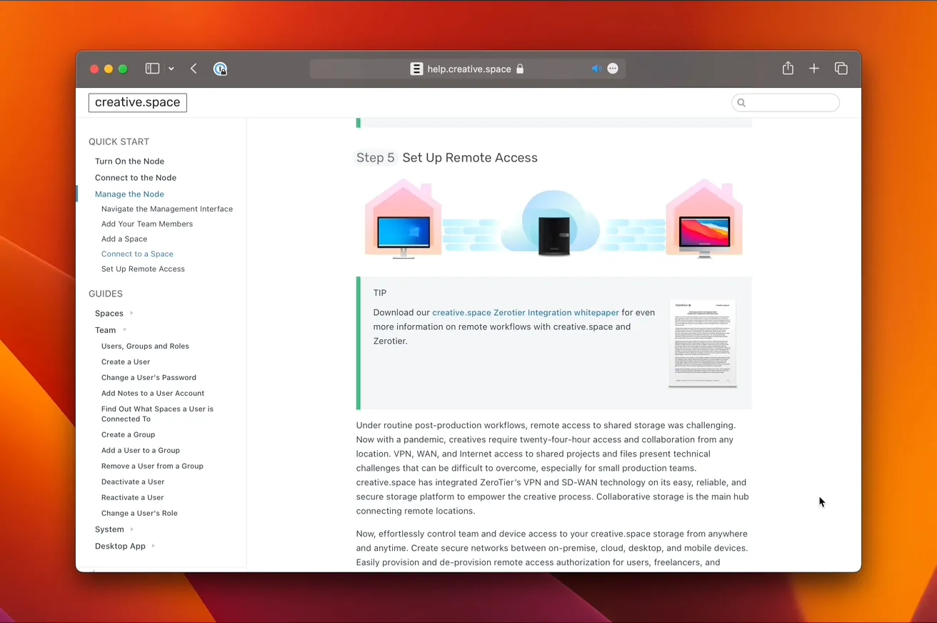 Set up remote access.